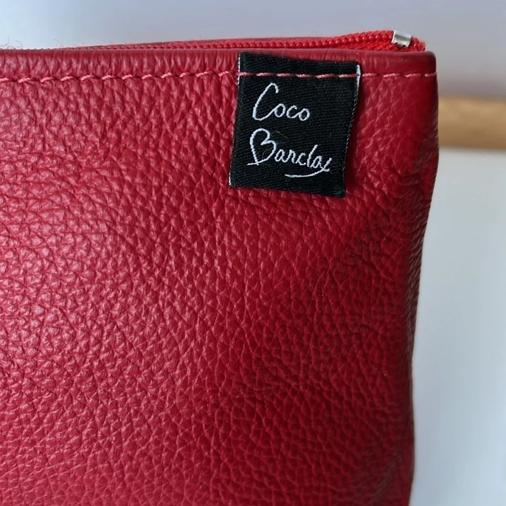 Coco Barclay Red Pebbled Leather Pouch